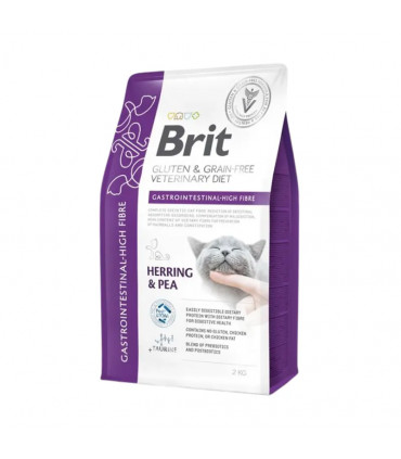 Fibra alta gastrointestinal para gatos 2kg | Dieta seca veterinária brit